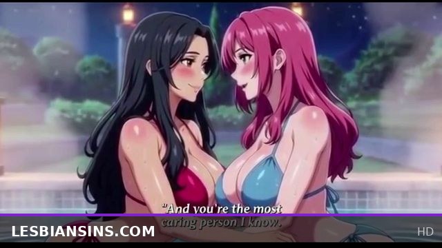 Two Sexy Lesbian Girls Enjoy a Hot Bath and Play Together in Steamy Hentai Anime